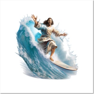 Surfer Jesus Posters and Art